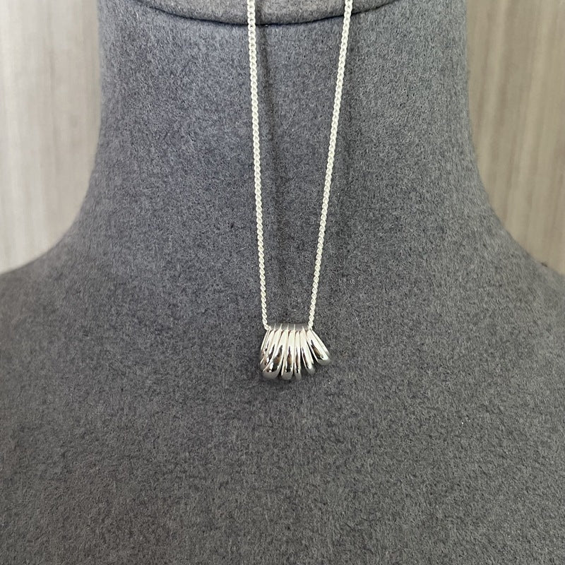 Layered Round Shell Line Pendant Necklace 925 Sterling Silver - floysun
