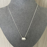 Layered Round Shell Line Pendant Necklace 925 Sterling Silver - floysun