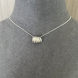 Layered Round Shell Line Pendant Necklace 925 Sterling Silver - floysun