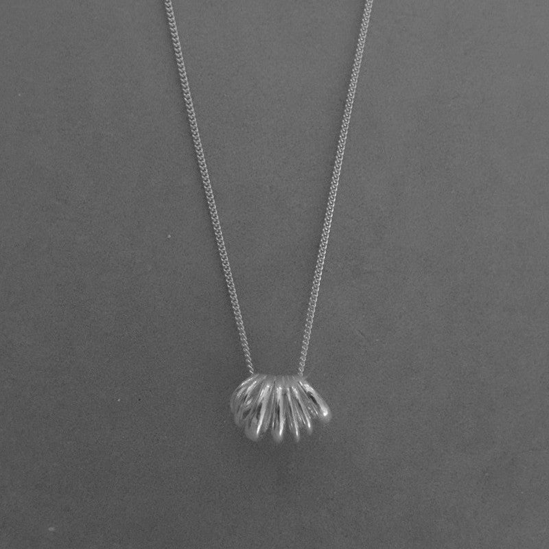 Layered Round Shell Line Pendant Necklace 925 Sterling Silver - floysun