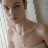 Layered Round Shell Line Pendant Necklace 925 Sterling Silver - floysun