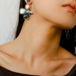 Lilac Blossom Gray Mother - of - Pearl Earrings - floysun