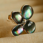 Lilac Blossom Gray Mother - of - Pearl Elegant Ring - floysun