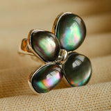 Lilac Blossom Gray Mother - of - Pearl Elegant Ring - floysun