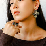 Lilac Blossom Gray Mother - of - Pearl Elegant Ring - floysun