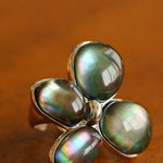 Lilac Blossom Gray Mother - of - Pearl Elegant Ring - floysun