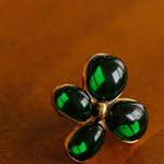 Lilac Blossom Green Glass Ring - floysun