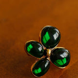 Lilac Blossom Green Glass Ring - floysun
