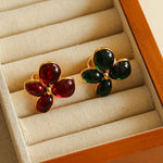 Lilac Blossom Green Glass Ring - floysun