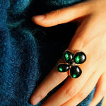 Lilac Blossom Green Glass Ring - floysun