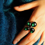 Lilac Blossom Green Glass Ring - floysun