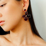 Lilac Blossom Red Glass Earrings - floysun