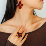 Lilac Blossom Red Glass Ring - floysun