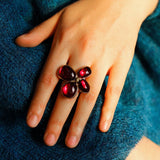 Lilac Blossom Red Glass Ring - floysun