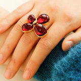 Lilac Blossom Red Glass Ring - floysun