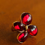 Lilac Blossom Red Glass Ring - floysun