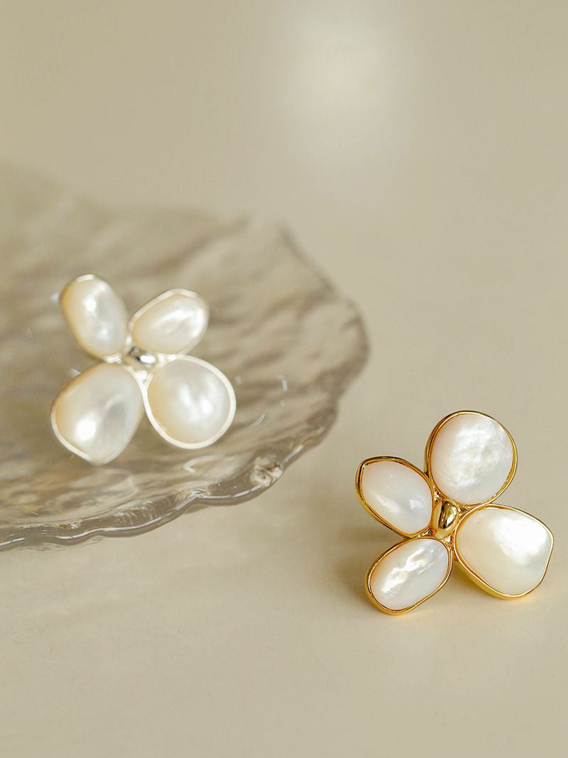 Lilac Blossom White & Gray Mother - of - Pearl Elegant Ring - floysun