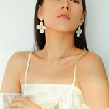 Lilac Blossom White Mother - of - Pearl Earrings - floysun