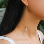 Lily of the Valley Pearl Threader Earrings - floysun