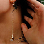 Lily of the Valley Pearl Threader Earrings - floysun