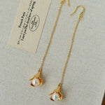 Lily of the Valley Pearl Threader Earrings - floysun