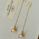 Lily of the Valley Pearl Threader Earrings - floysun