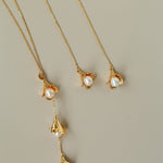 Lily of the Valley Pearl Threader Earrings - floysun