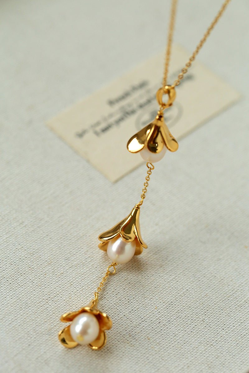 Lily of the Valley Pearl Y Necklace - floysun