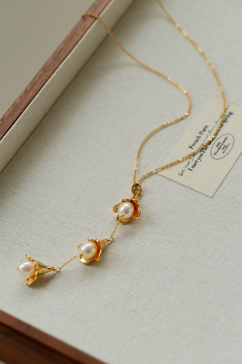 Lily of the Valley Pearl Y Necklace - floysun