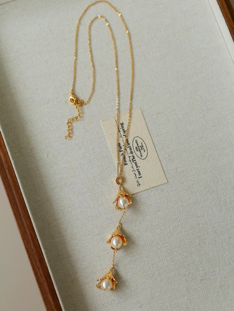 Lily of the Valley Pearl Y Necklace - floysun