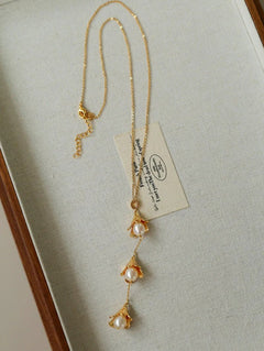 Lily of the Valley Pearl Y Necklace - floysun