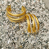 LinAura Brushed Pavé Bar Stud Earrings - floysun