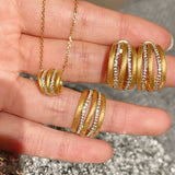 LinAura Brushed Pavé Bar Stud Earrings - floysun