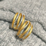 LinAura Brushed Pavé Bar Stud Earrings - floysun