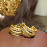 LinAura Brushed Pavé Bar Stud Earrings - floysun