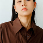 Line Enamel Waterdrop Earrings Red & Black - floysun