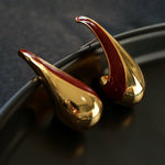 Line Enamel Waterdrop Earrings Red & Black - floysun
