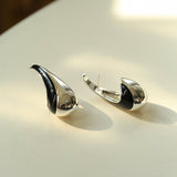 Line Enamel Waterdrop Earrings Red & Black - floysun