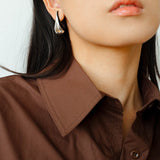 Line Enamel Waterdrop Earrings Red & Black - floysun