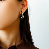 Line Enamel Waterdrop Earrings Red & Black - floysun