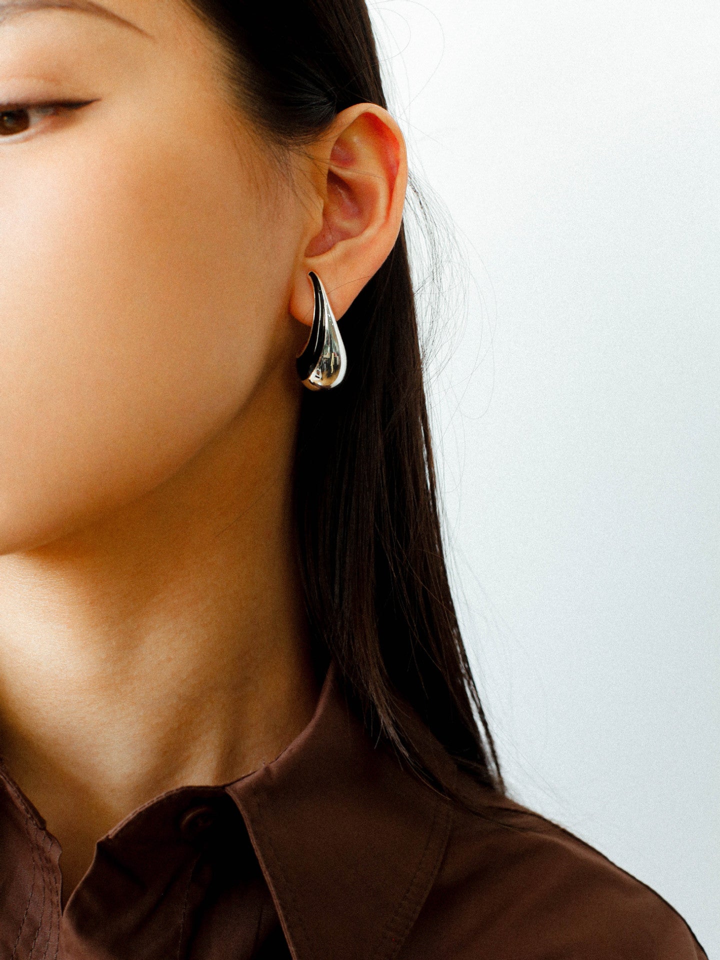 Line Enamel Waterdrop Earrings Red & Black - floysun