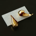 Line Enamel Waterdrop Earrings Red & Black - floysun