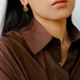 Line Enamel Waterdrop Earrings Red & Black - floysun