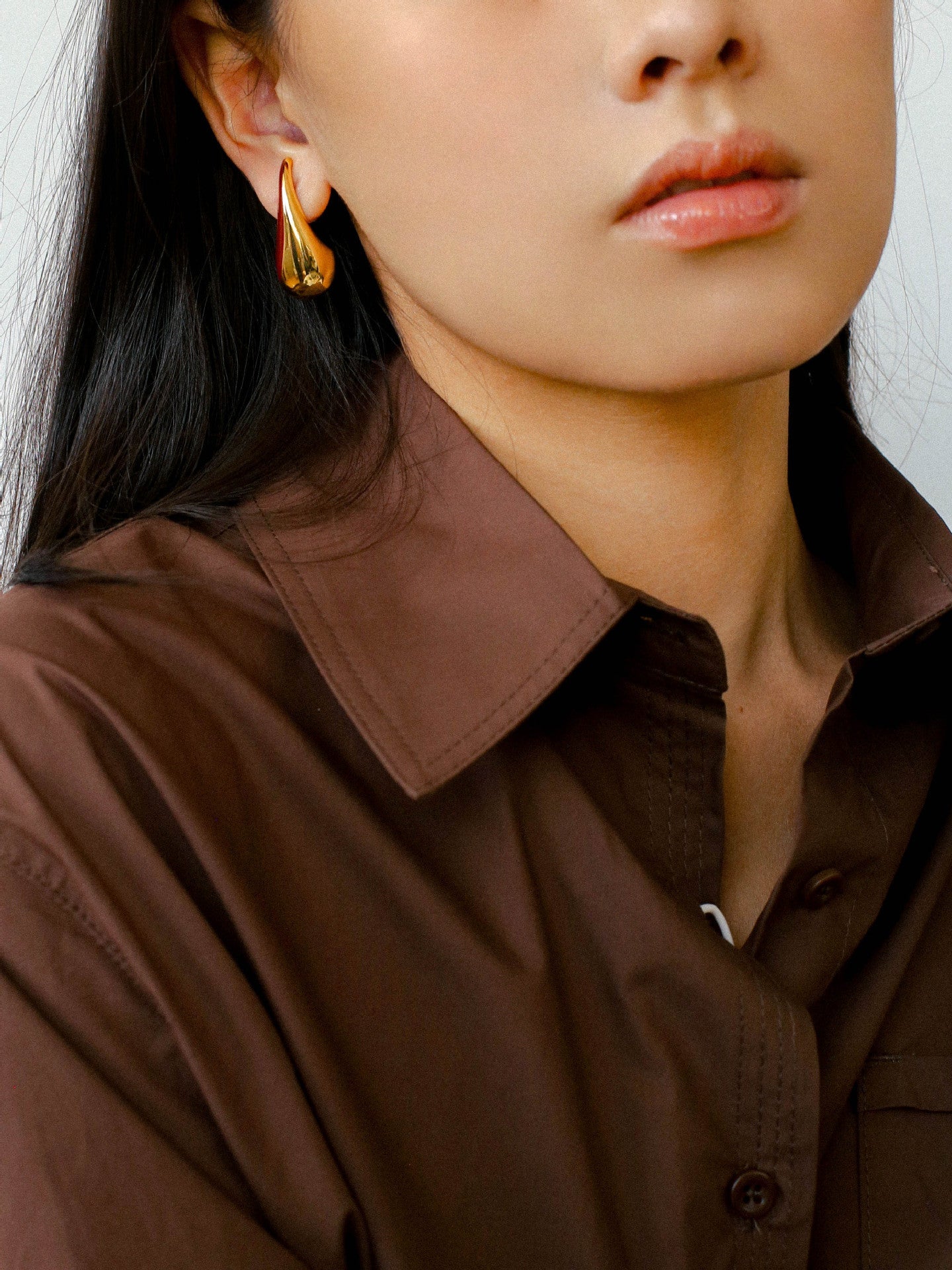 Line Enamel Waterdrop Earrings Red & Black - floysun