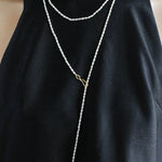Long Baroque Pearl Pendant Necklace with Rice Pearls - floysun