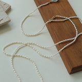 Long Baroque Pearl Pendant Necklace with Rice Pearls - floysun