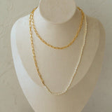 Long Chain Link Mini Freshwater Pearl Necklace Type D