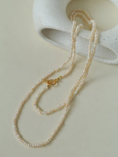 Long Minimalist Irregular Pearl OT Clasp Necklace Sweater Chain - floysun