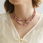 Long Multi - Colored Gemstone Beaded Necklace - floysun