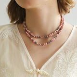 Long Multi - Colored Gemstone Beaded Necklace - floysun